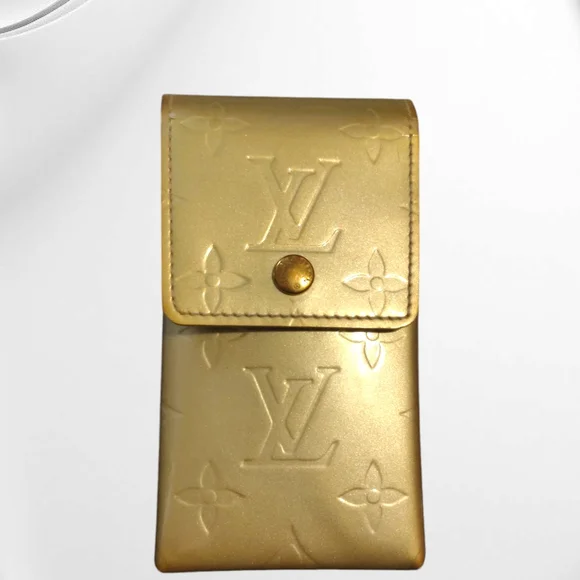 vintage lv cigarette case LOUIS VUITTON Monogram Vernis Green Cigarette Case TH1011